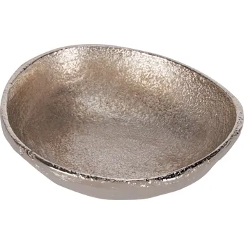 H&L Stříbrná hliníková miska, oválný design (8x7.5x2.5 cm)