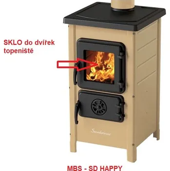 Krbová kamna MBS - sklo dvířek topeniště I00080, SD HAPPY 183 x 171mm _ 109358