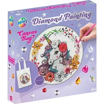 Diamantové malování GRAFIX Diamantové malování Plátěná taška Jednorožec 25x31 cm (260027)