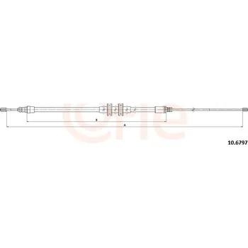 Lanko parkovací brzdy Tažné lanko, parkovací brzda, 10.6797