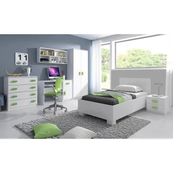 Obývací stěna Dětský nábytek SMYK I./ARIELA bílá, sestava D, barevné úchytky