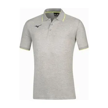 Mizuno Polo Tee Heather Grey/Yellow Fluo S, šedá / žlutá
