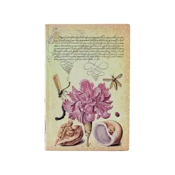 Adresář Paperblanks Pink Carnation Mira Botanica Softcover Flexis Mini Lined Elastic Band 208 Pg 80 GSM (Kalendář)