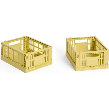 Úložný box HAY DESIGN Úložné boxy Colour Crate X Small "Dusty Yellow" - 2 kusy HAY