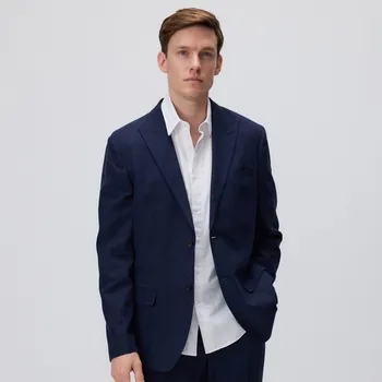 Reserved - Sako regular fit z lnu - tmavomodrá - 960DR-59M - 960DR-59M-54