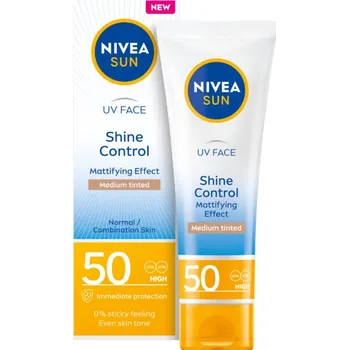 Kosmetika Matující krém na obličej Nivea Sun Shine Control Medium Tinted, SPF50, 50 ml