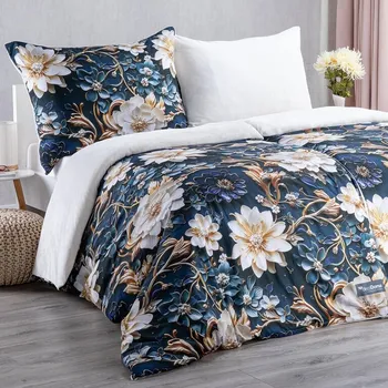 Povlečení decoDoma Dual Feel CLAUDIA modré 140 x 200, 70 x 90 cm zip