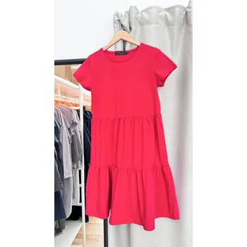 Dámské šaty Dámské tričkové šaty s volány BASIC red - TRSAVORES