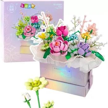 Dětské zboží Konstrukční kostky květinová kompozice s LED osvětlením