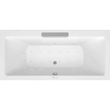 Vana CASCATA hydromasážní vana, 185x85x45cm, kaskáda nerez, Highline Hydro-Air, chrom