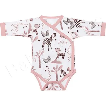 Kojenecký body Baby Service Rostoucí body zavinovací Safari růžové Česká výroba Babyservice Vel. 50