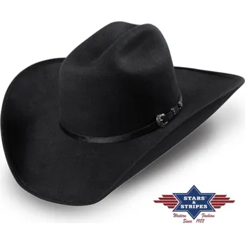 Klobouk Stars and Stripes Westernový černý klobouk - Jasper Velikost: 51 cm