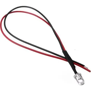 Elektronická stavebnice LaskaKit_cz 5mm LED dioda s rezistorem na vodiči Bílá, Vstupní napětí: 6V