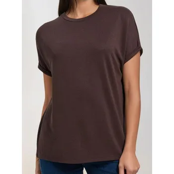 Dámské tričko Sinsay - Tričko s krátkým rukávem - hnědá - 431FG-98X - 431FG-98X-XS