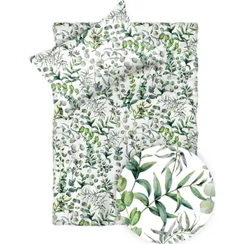 Povlečení DARRÉ Bavlněné povlečení do postýlky Listy eukalyptu Velikost: 95 x 130 + 45 x 65