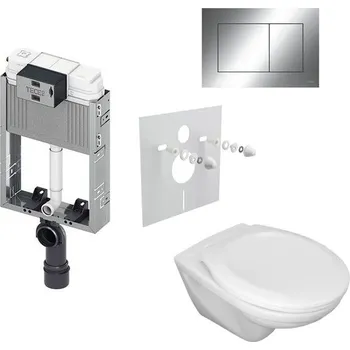 WC sada Tece Set modulu do zazdění, WC EBS Diana New, sedátka a tlačítka, chrom lesk