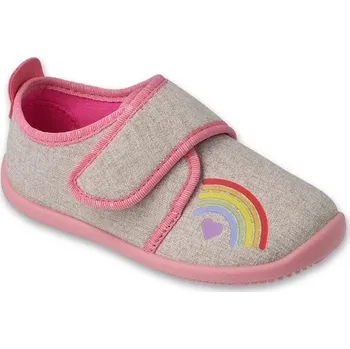 Dívčí bačkory Dívčí BAREFOOT domácí obuv Befado 902Y020 - šedá/růžová - 34