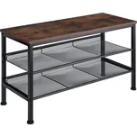 TecTake GmbH 404291 botník derry 75,5x30,5x45,5cm - industriální dřevo tmavé, rustikální