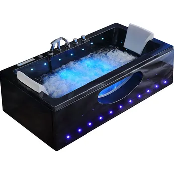 Vana BPS-koupelny Hydromasážní vana HYD-IR933A-BL 150x84 ČERNÝ MRAMOR s ohřevem vody