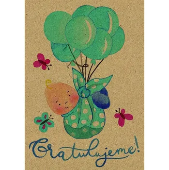 Přáníčko BeBechy – A6 - recyklovaný papír - Chlapeček