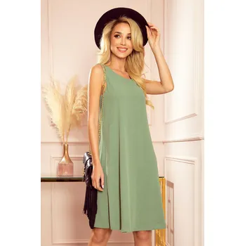 Dámské oblečení Volné khaki šaty VICTORIA 296-6 Velikost: M