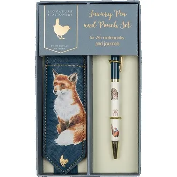 Luxusní kuličkové pero s pouzdrem - Lesní zvířata