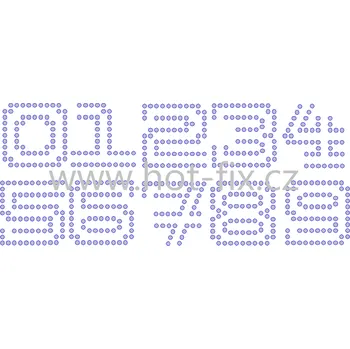 FC008 - číslice nažehlovací hot-fix kamínková aplikace na textil, rozměry 4,2x4,2cm barva: kameny barva 101/N Crystal /stříbrná, číslice: číslice 2