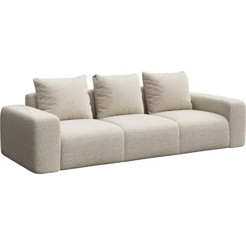 Pohovka Rodier Béžová bouclé trojmístná pohovka Monce 287 cm