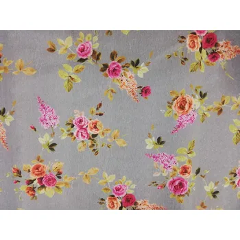 Dekorační látka LONETA šíře 140cm - růžičky na šedé (50cm)