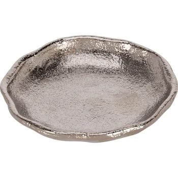 H&L Stříbrná hliníková miska, kulatý design (9x9x2 cm)