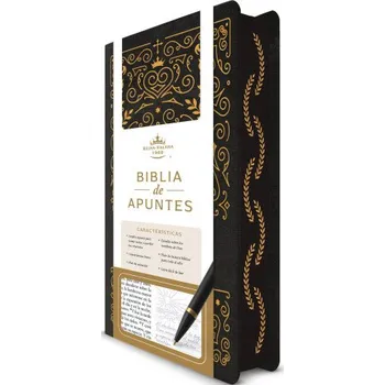 Populárně naučná literatura pro dospělé Biblia de Apuntes Rvr 1960 Tapa Dura, Negro Y Oro / Spanish Journalling Bible Rvr 1960 Hardcover Black and Gold (Pevná)