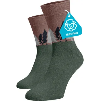 Dámské termo ponožky Hrubé hřejivé ponožky MERINO Les Vlna (Merino) 39-41