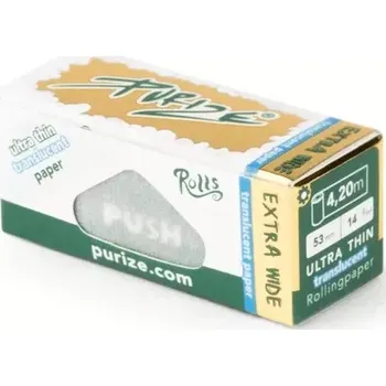 PURIZE průsvitné rolovací papírky Translucent Wide Rolls, 4,2 m (PURIZE® Rolls Brown vám dávají úplnou svobodu při balení s 4 metry nebělených papírků na roli pro vlastní volbu velikosti.)