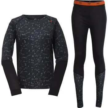 Dámské termo spodní prádlo 2117 of Sweden MOLLARYD dámský set merino termoprádla, Black AOP XXL