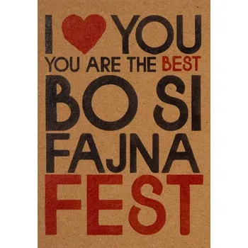 Přáníčko BeBechy - A6 - recyklovaný papír - Si fajna