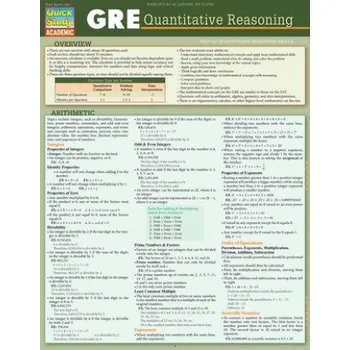 GRE - Quantitative Reasoning: Quickstudy Laminated Reference Guide (Barcharts Inc)(List)