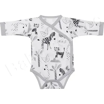 Kojenecký body Baby Service Zavinovací body Safari šedé Česká výroba Babyservice Vel. 68