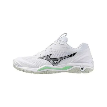Pánská sálová obuv Mizuno WAVE STEALTH 6 X1GA243016 Sálová obuv White / Black / Frozen Emerald, UK 11,5, EU 46,5, US 12,5, 30,5 cm