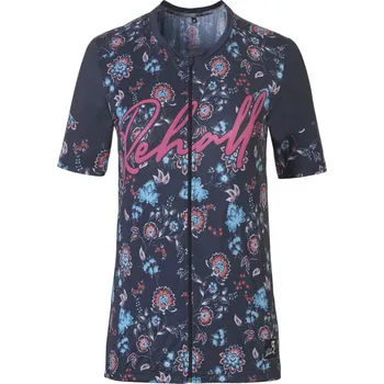 cyklistický dres Rehall Roxane-R dámské cyklo tričko s krátkým rukávem, Black Flowers S