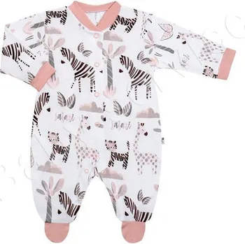 Kojenecký overall Baby Service Overálek pro miminka Safari růžová Česká výroba Babyservice Vel. 56