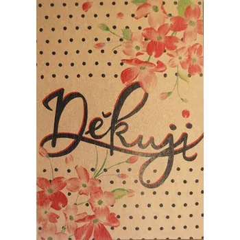 Přáníčko BeBechy XL - A5 - recyklovaný papír - Děkuji 2