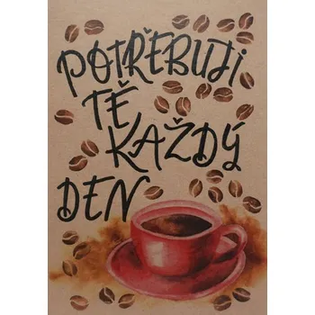 Přáníčko BeBechy - A6 - recyklovaný papír - Káva
