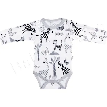 Kojenecký body Baby Service Rostoucí body zavinovací Safari šedá Česká výroba Babyservice Vel. 56