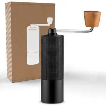 Mlýnek na kávu Lambda Coffee® PRO Mlýnek na kávu z nerezové konstrukce a dřevěným madlem. Přesné nastavení stupně mletí