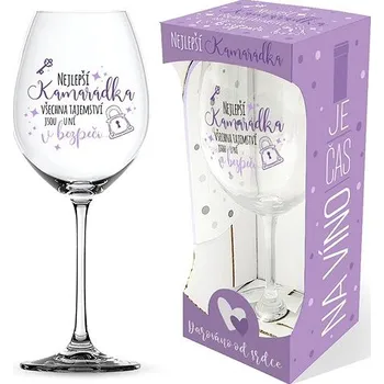 Sklenice Nekupto Sklenice na víno Nejlepší kamarádka - všechna tajemství jsou u ní v bezpečí