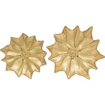 Talíř Vánoční sada 2 skleněných talířů vánoční hvězda White Elegance 18-21cm, Easy Life