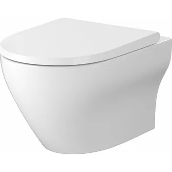 Klozet CERSANIT 3D WC mísa Cersanit Larga Pro závěsná bílá oválná splachování Vortex sedátko Larga slim soft close easy off set C201, S701-885 S701-885