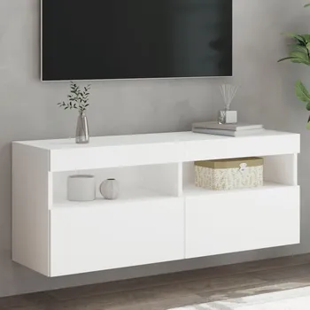 Nábytek vidaXL Nástěnná TV skříňka s LED osvětlením bílá 100 x 30 x 40 cm