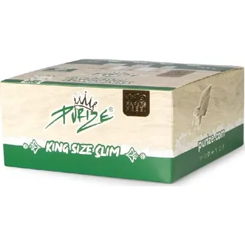 PURIZE papírky King Size Slim, 42 ks v balení, nebělené | box 50 ks (Papírky PURIZE® King Size Slim jsou nebělené papírky z přírodních vláken s pomalým a rovnoměrným hořením pro autentický chuťový zážitek.)