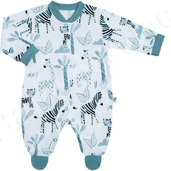 Kojenecký overall Baby Service Overálek pro miminka Safari mentolová Česká výroba Babyservice Vel. 62
